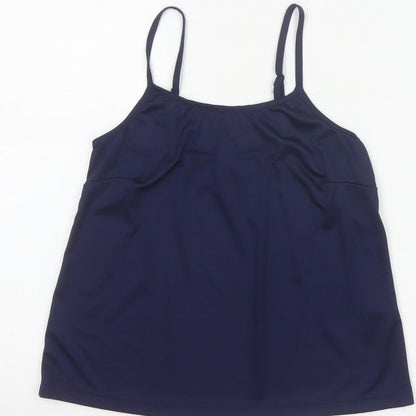 M&Co Women Blue Size 10 Petite Camisole Adjustable Strap Tank Top
