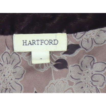 Hartford Women Purple XS A-Line Silk Blend Velvet V-Neck Dress