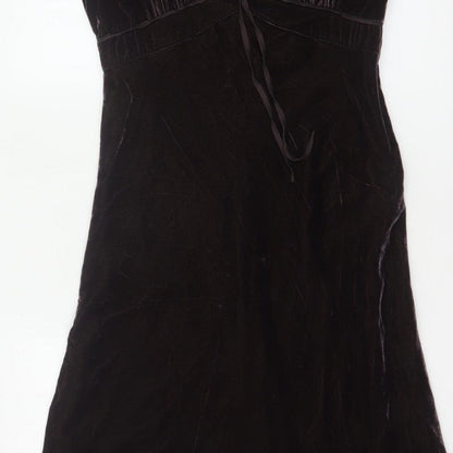 Hartford Women Purple XS A-Line Silk Blend Velvet V-Neck Dress