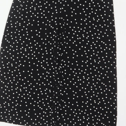 Warehouse Women’s Black Polka Dot Wide-Leg Jumpsuit UK 10 Short Sleeve