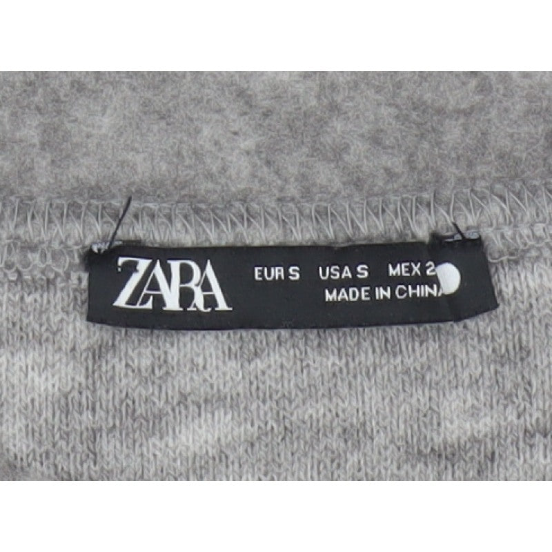 Zara Women Grey S Basic Knit Crew Neck Short Sleeve T-Shirt