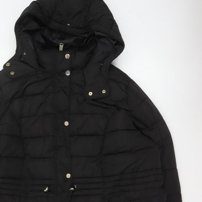 New Look Curves Women Black UK 24 Hooded Quilted Puffer Coat