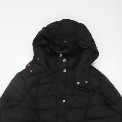 New Look Curves Women Black UK 24 Hooded Quilted Puffer Coat