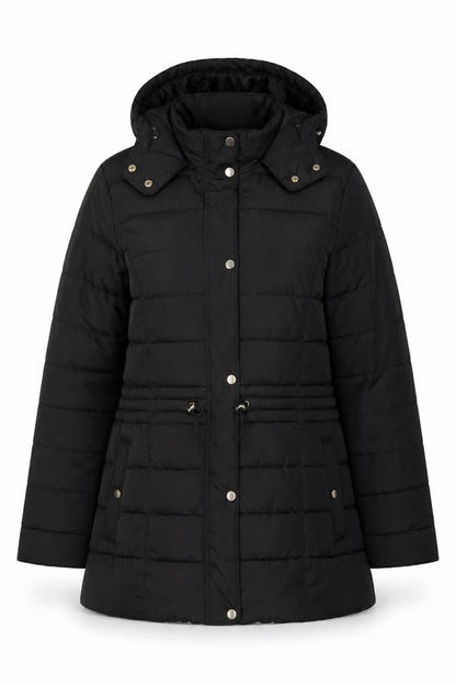 New Look Curves Women Black UK 24 Hooded Quilted Puffer Coat