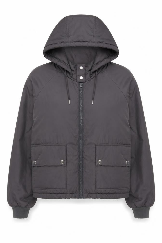 PrettyLittleThing Women Black M Hooded Puffer Jacket