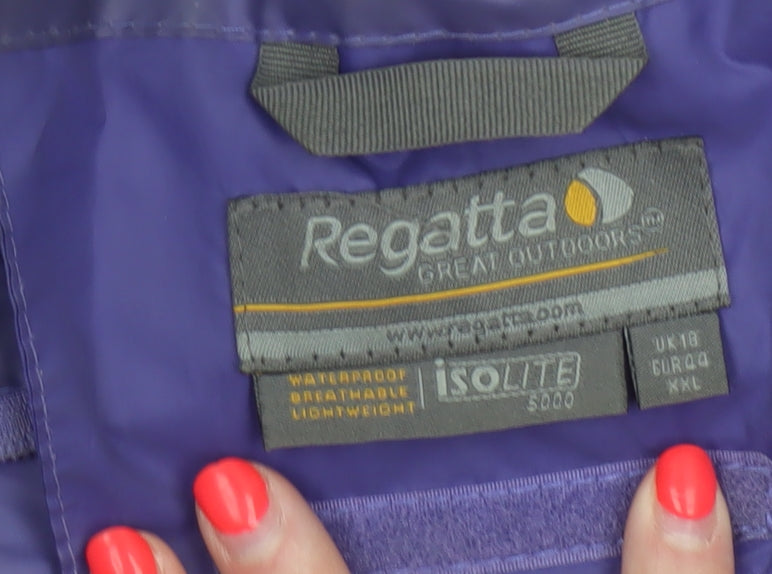 Regatta Women’s Purple UK 18 Isolite Hooded Waterproof Rain Jacket