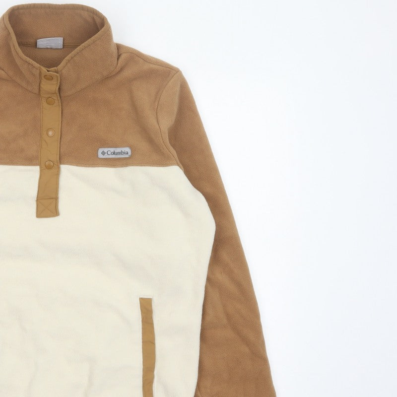 Columbia Women’s Brown Ivory L Pullover Fleece Snap Sweatshirt