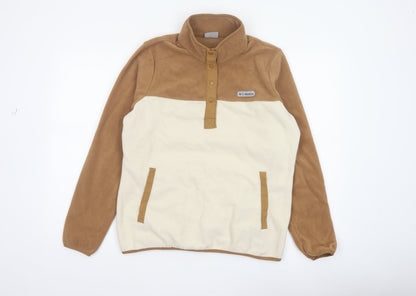 Columbia Women’s Brown Ivory L Pullover Fleece Snap Sweatshirt