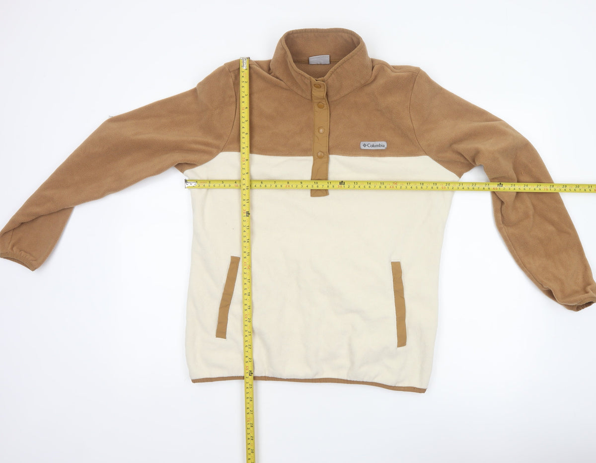 Columbia Women’s Brown Ivory L Pullover Fleece Snap Sweatshirt