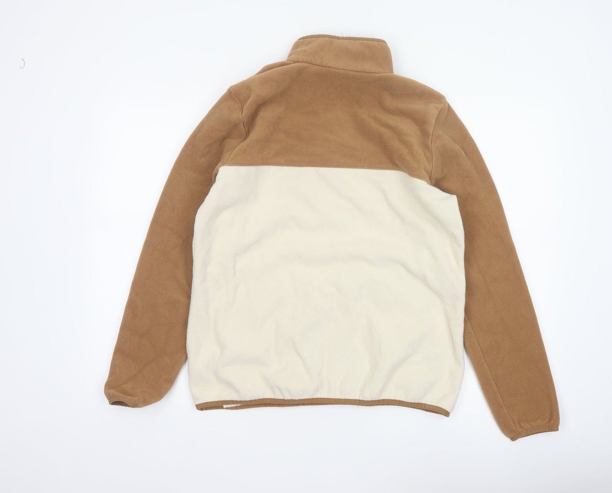 Columbia Women’s Brown Ivory L Pullover Fleece Snap Sweatshirt