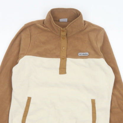 Columbia Women’s Brown Ivory L Pullover Fleece Snap Sweatshirt