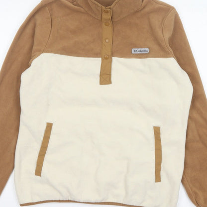 Columbia Women’s Brown Ivory L Pullover Fleece Snap Sweatshirt