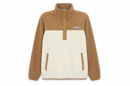 Columbia Women’s Brown Ivory L Pullover Fleece Snap Sweatshirt