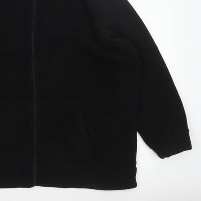 Yours Women Black UK 22 24 Plus Size Fleece Zip Jacket
