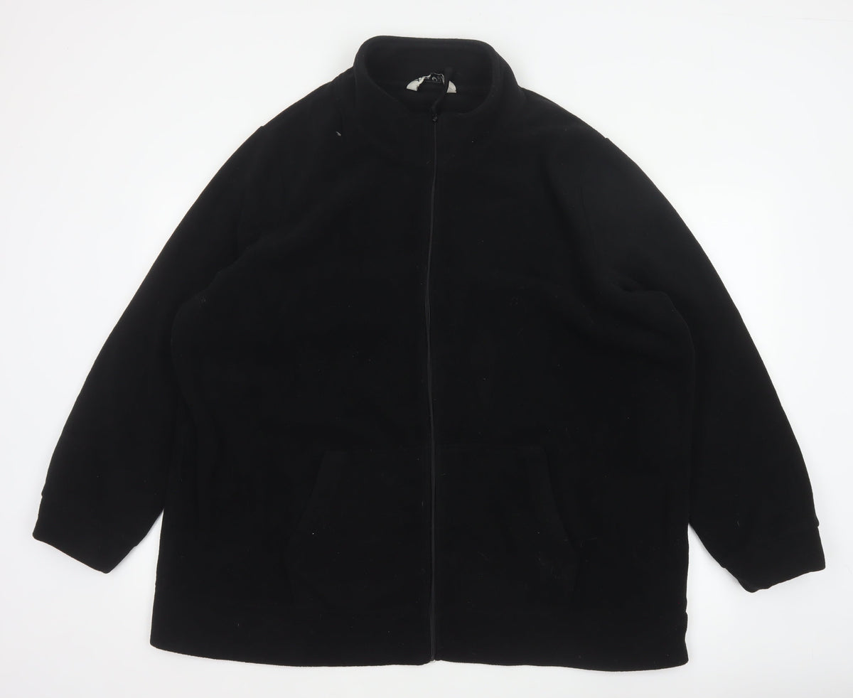 Yours Women Black UK 22 24 Plus Size Fleece Zip Jacket
