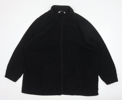 Yours Women Black UK 22 24 Plus Size Fleece Zip Jacket
