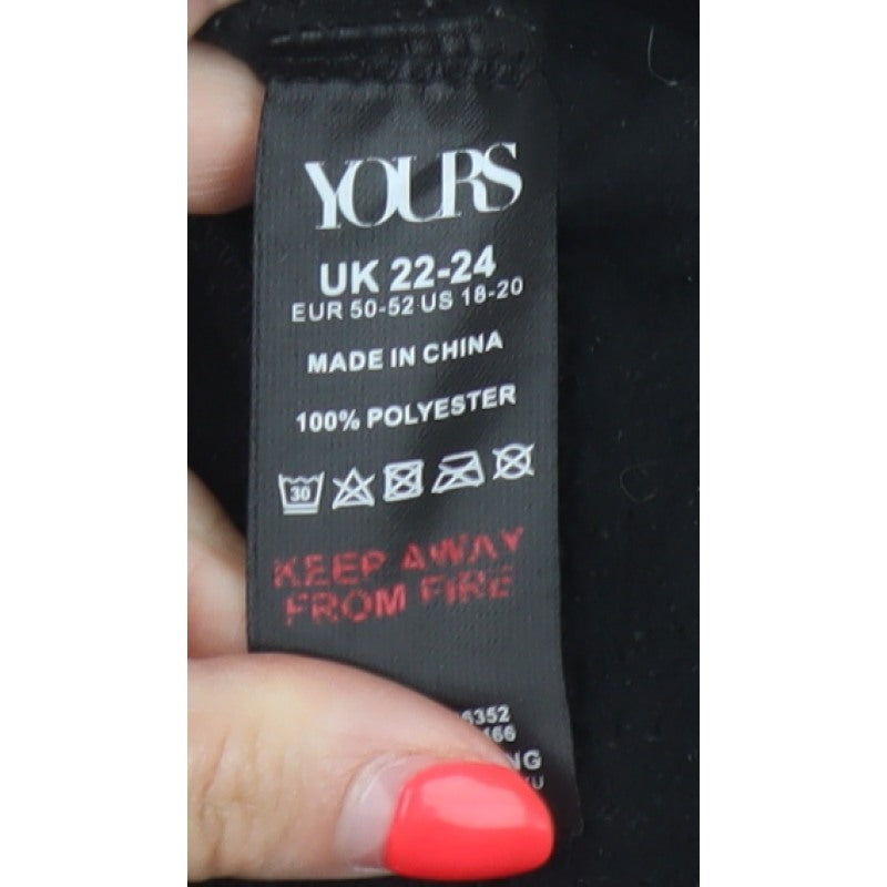 Yours Women Black UK 22 24 Plus Size Fleece Zip Jacket