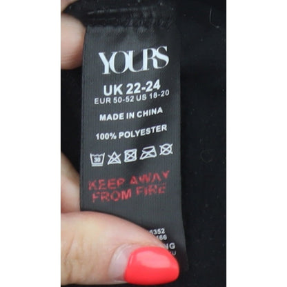 Yours Women Black UK 22 24 Plus Size Fleece Zip Jacket