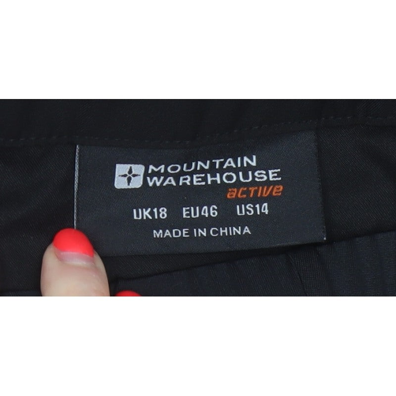 Mountain Warehouse Women’s Black UK 18 Tapered Rain Trousers