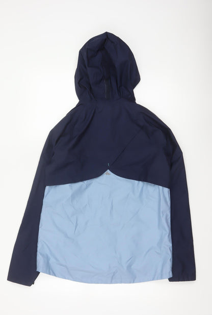 Quechua Boys Blue 14-15 Years Hooded Waterproof Windbreaker Jacket