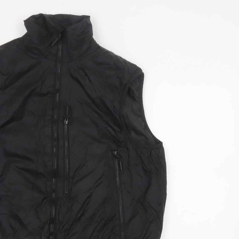 H&M Men’s Black L Puffer Bodywarmer Gilet Zip Pockets
