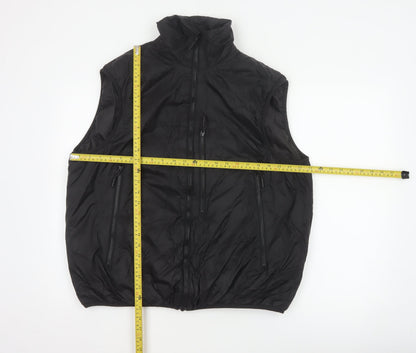H&M Men’s Black L Puffer Bodywarmer Gilet Zip Pockets