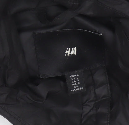 H&M Men’s Black L Puffer Bodywarmer Gilet Zip Pockets