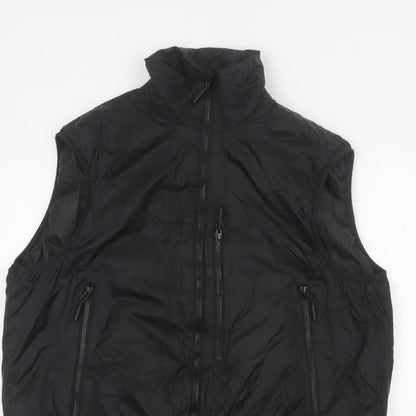 H&M Men’s Black L Puffer Bodywarmer Gilet Zip Pockets