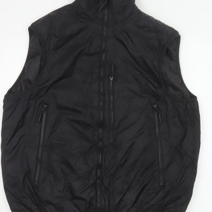 H&M Men’s Black L Puffer Bodywarmer Gilet Zip Pockets