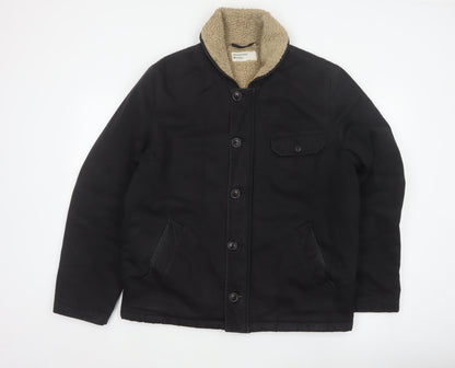 Universal Works Men’s Black L Sherpa Lined Cotton Workwear Jacket