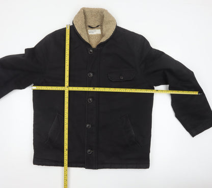 Universal Works Men’s Black L Sherpa Lined Cotton Workwear Jacket