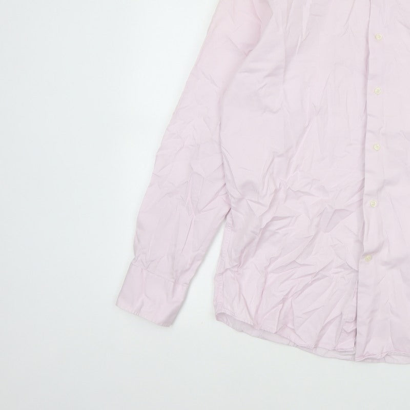 Next Men’s Pink 16in Tailored Fit Pure Cotton Formal Dress Shirt