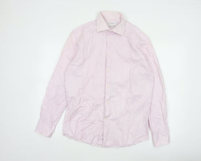 Next Men’s Pink 16in Tailored Fit Pure Cotton Formal Dress Shirt