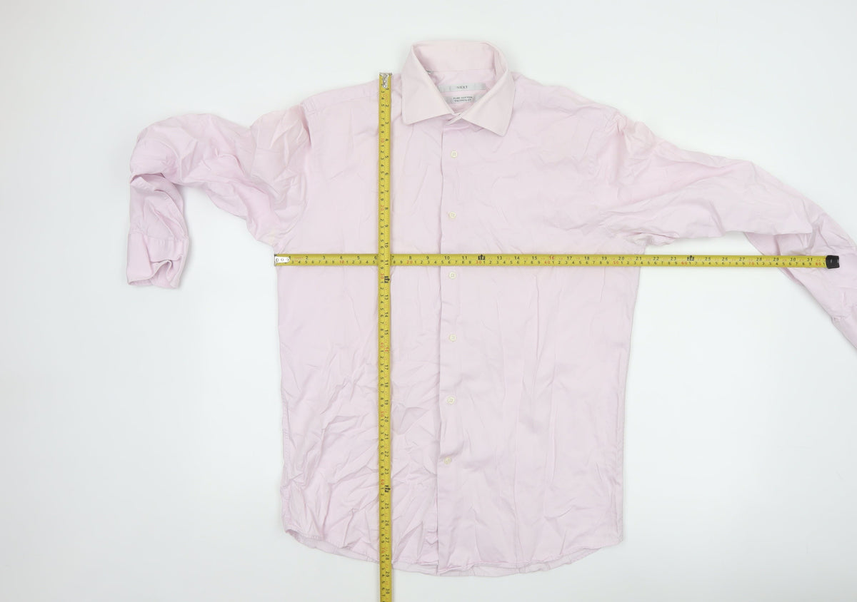 Next Men’s Pink 16in Tailored Fit Pure Cotton Formal Dress Shirt