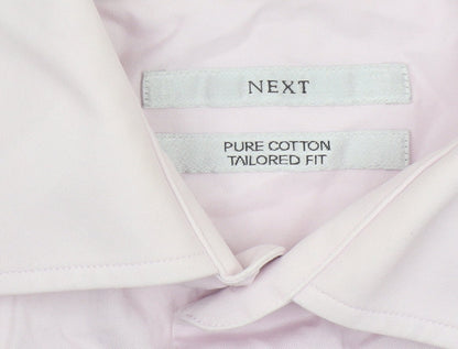 Next Men’s Pink 16in Tailored Fit Pure Cotton Formal Dress Shirt