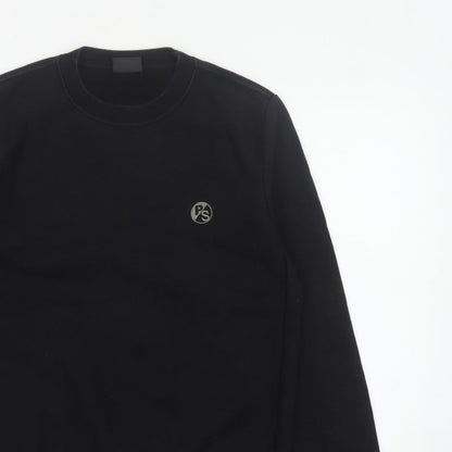 Paul Smith Men’s Black M Logo Crew Neck Pullover Cotton Sweatshirt