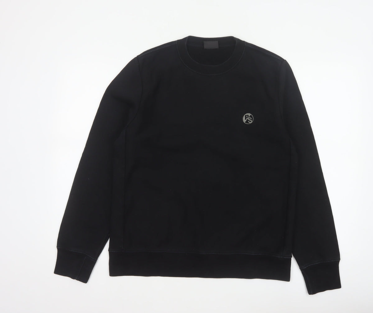 Paul Smith Men’s Black M Logo Crew Neck Pullover Cotton Sweatshirt