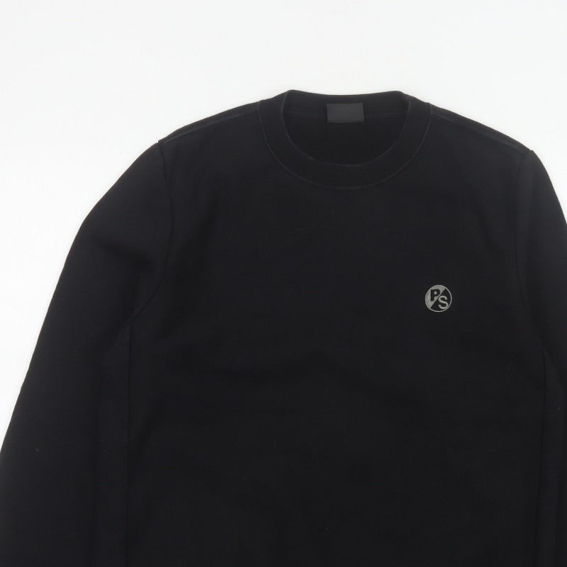 Paul Smith Men’s Black M Logo Crew Neck Pullover Cotton Sweatshirt