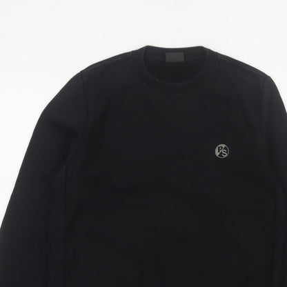 Paul Smith Men’s Black M Logo Crew Neck Pullover Cotton Sweatshirt
