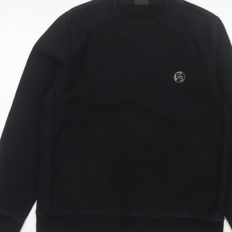 Paul Smith Men’s Black M Logo Crew Neck Pullover Cotton Sweatshirt