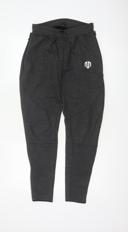 Morotai Unisex Grey M Performance Jogger Trousers Ankle Zip Logo