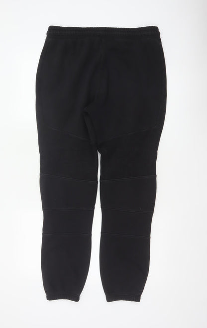ISATH Mens Black M Slim Fit Cuffed Drawstring Jogger Trousers