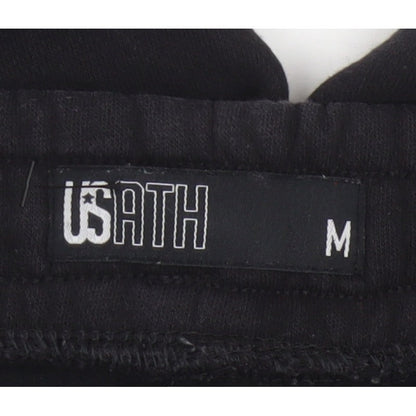 ISATH Mens Black M Slim Fit Cuffed Drawstring Jogger Trousers