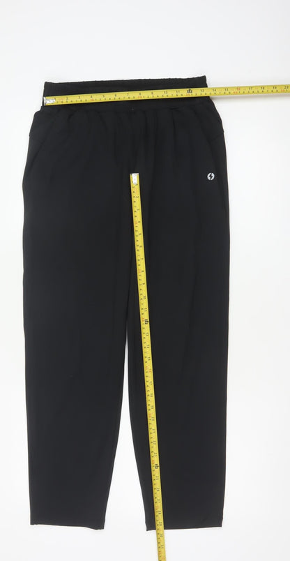 Powercut Women’s Black M Tapered Stretch Jogger Trousers Pockets