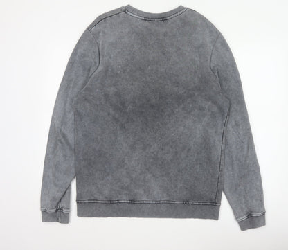 ASOS Design Men's Grey M Illinois USA Graphic Print Pullover Sweatshirt