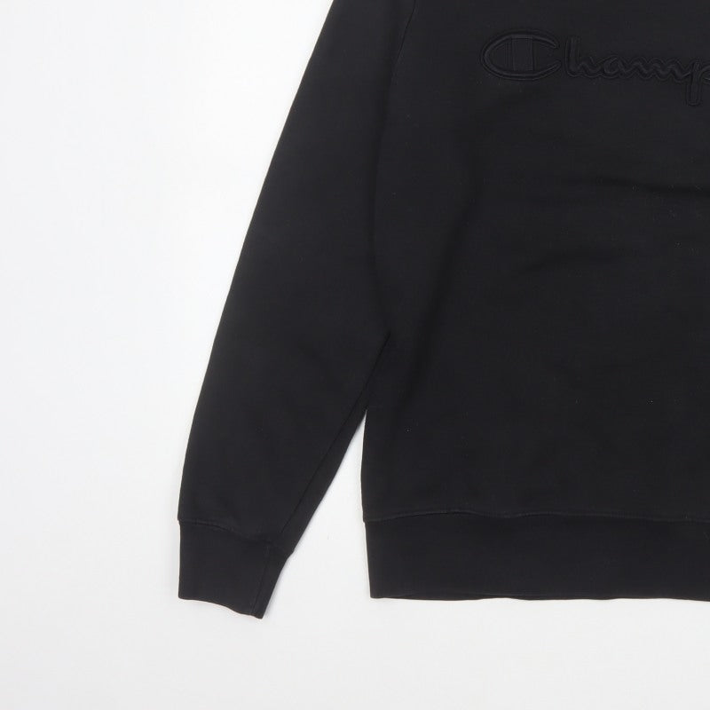 Champion Elite Men’s Black M Embroidered Logo Crew Neck Sweatshirt