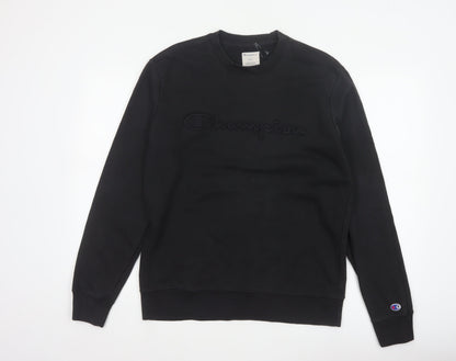 Champion Elite Men’s Black M Embroidered Logo Crew Neck Sweatshirt