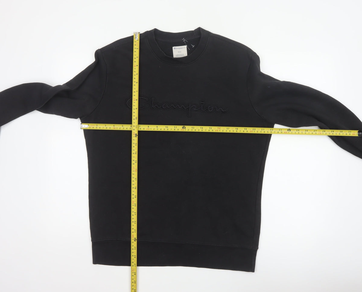Champion Elite Men’s Black M Embroidered Logo Crew Neck Sweatshirt