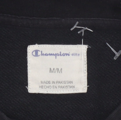Champion Elite Men’s Black M Embroidered Logo Crew Neck Sweatshirt