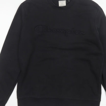 Champion Elite Men’s Black M Embroidered Logo Crew Neck Sweatshirt
